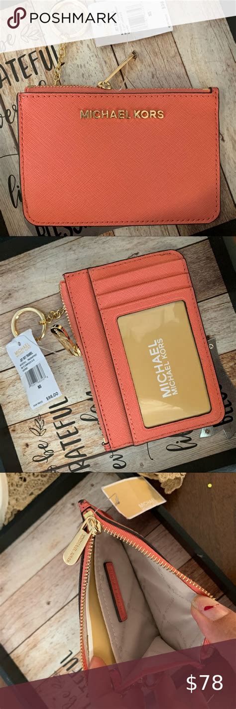 key holder wallet michael kors rosegold|Rivington Leather Key Holder .